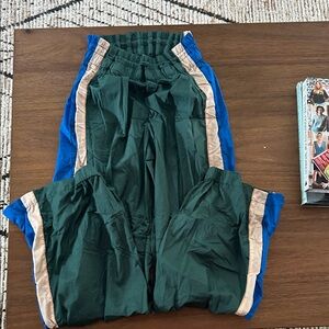 Women's Green and Blue Track Pants